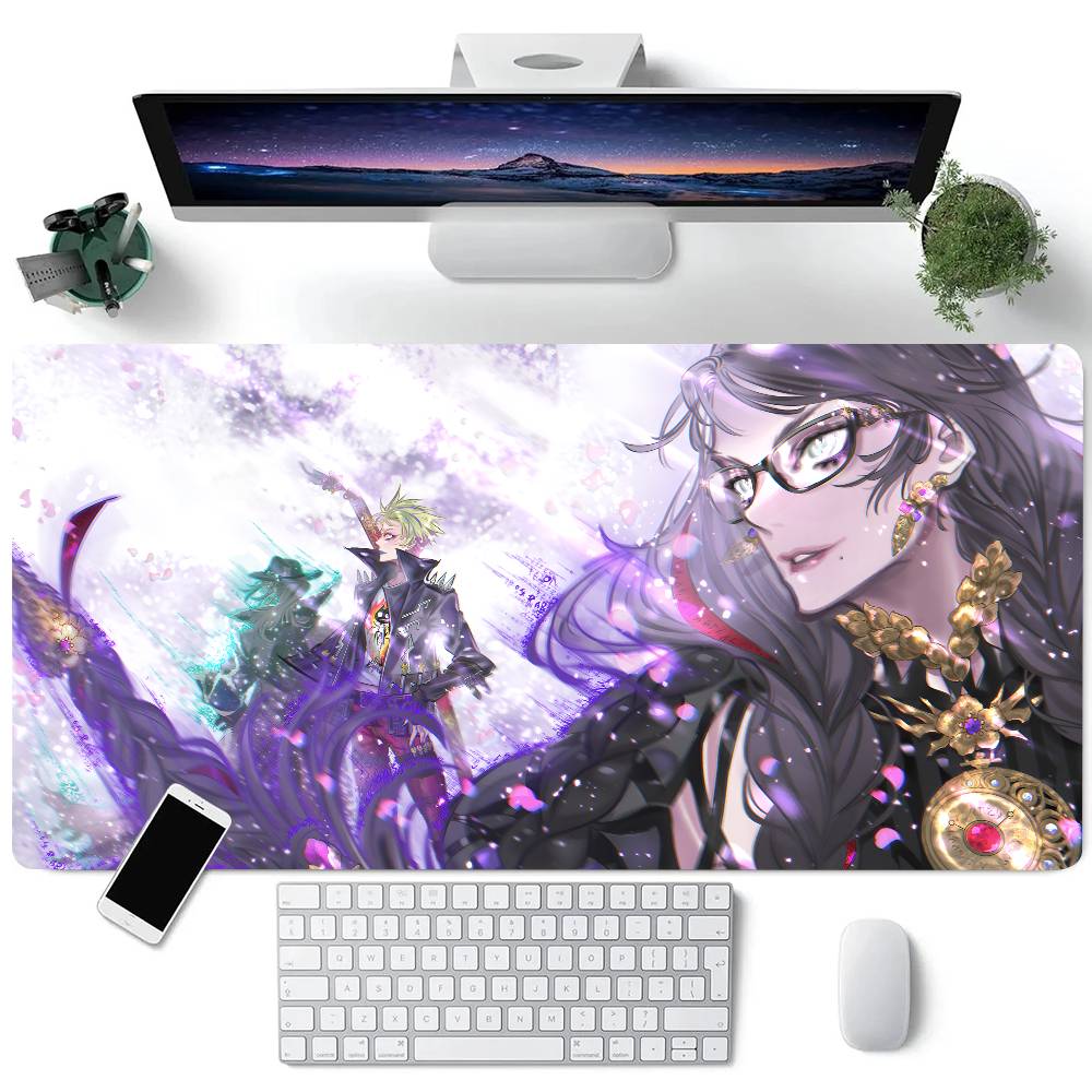 Anime Bayonetta Mouse Pad Large Gaming Keyboard Mat LockEdge Rubber Computer Office Accessories