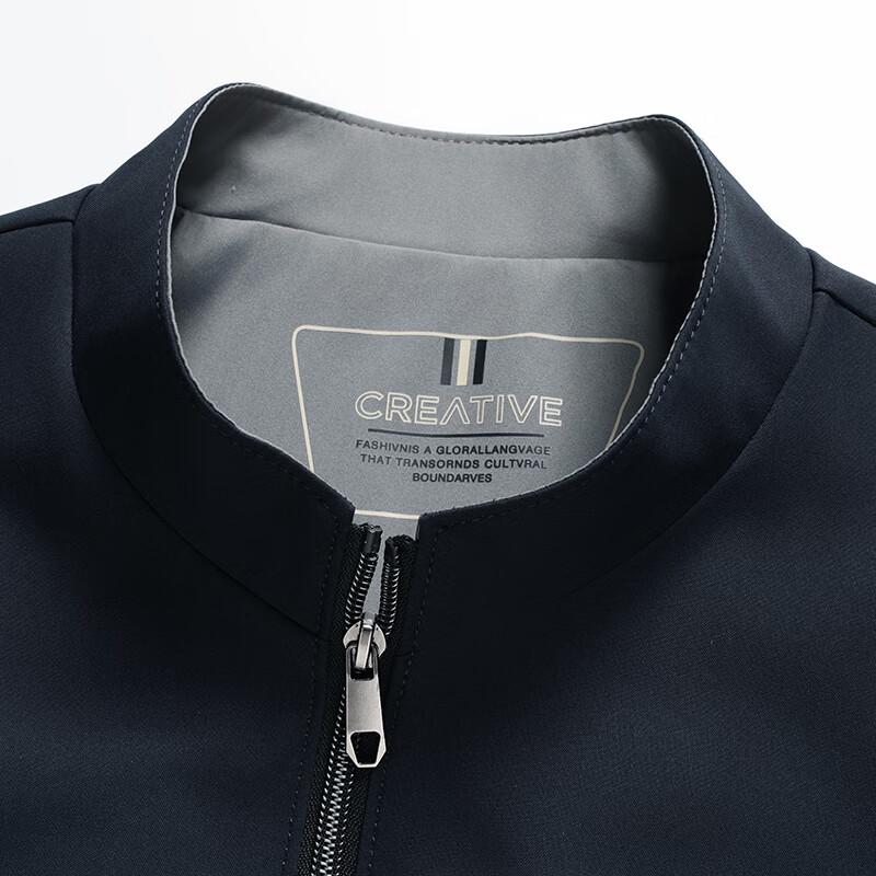 Hengyuanxiang Men's Plus Size Casual Stand Collar Jacket