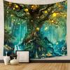 Boho Chic Wall Tapestry With Moon Phase Floral Starry Sky Design Bedroom Yoga Studio Decor