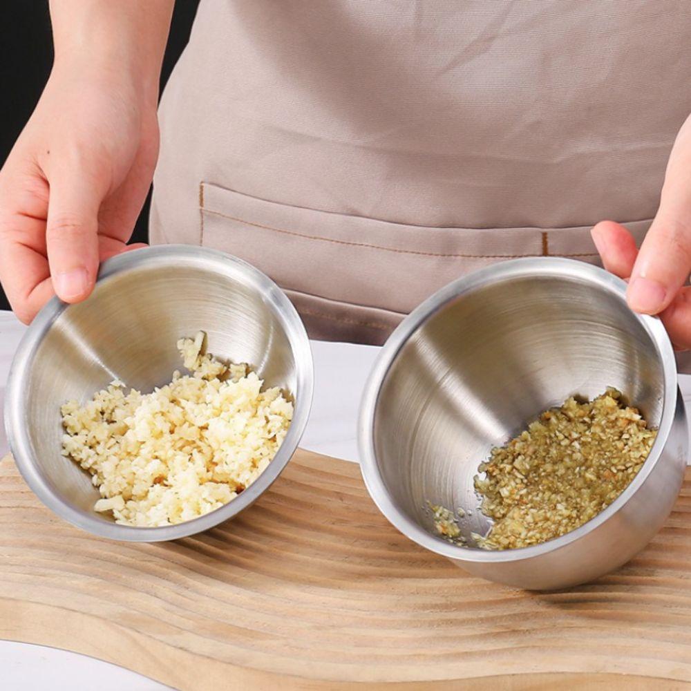 Large Capacity Garlic Masher 304 Stainless Steel Mortar Grinding Bowl Garlic Mashing Pot  Baby Food