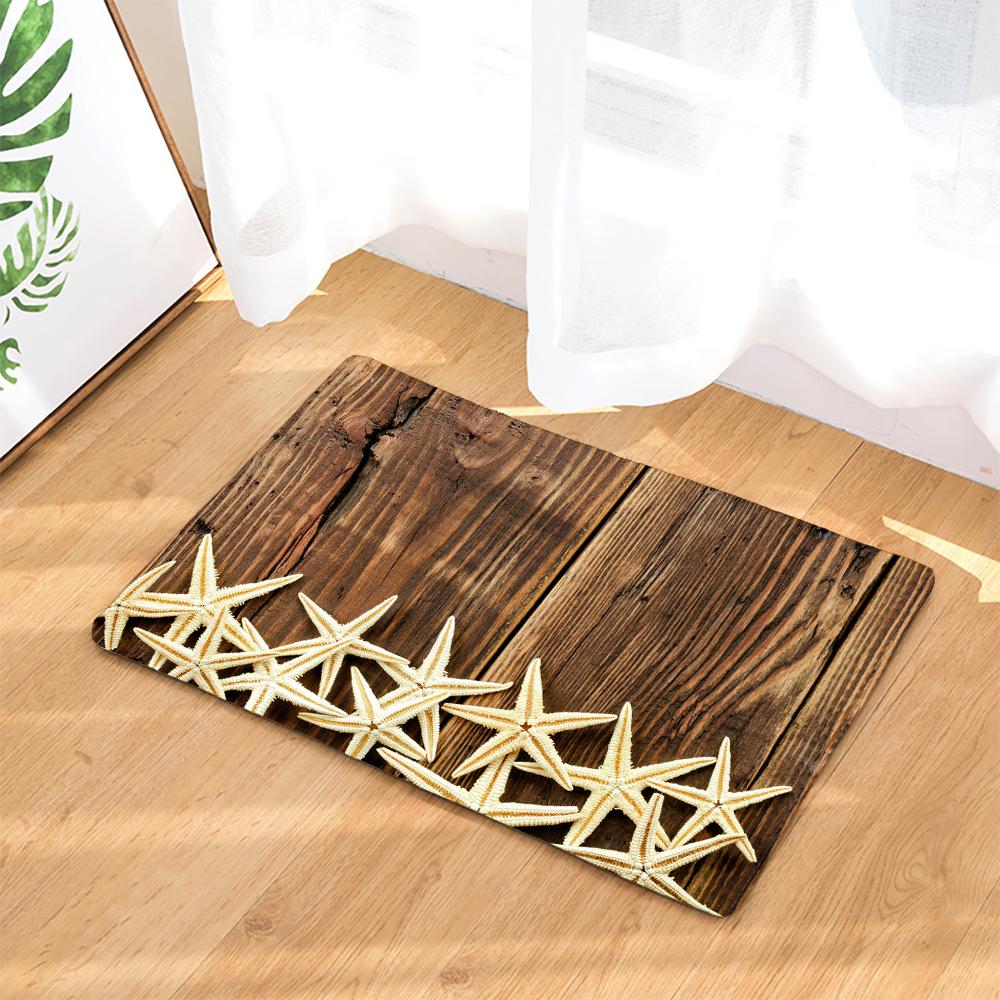 3D Printing Sea Beach Shell landscape Toilet Non-Slip Mat Bath Rugs Toilet Bath Rug Accessories for Bathroom Decor