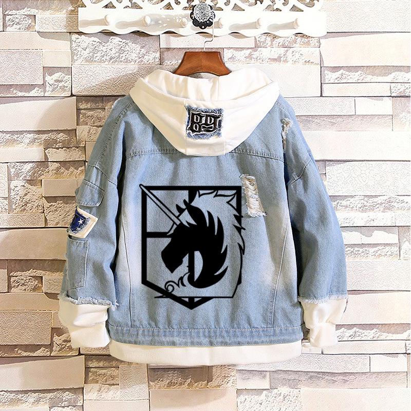 Attack On Titan: Eren, Mikasa, Levi Survey Corps Casual Denim Jacket (Unisex)