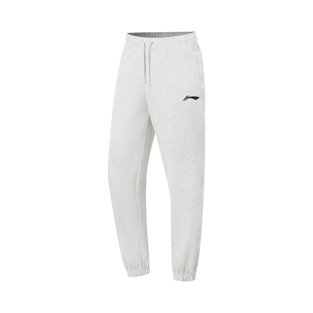 Li Ning Professional Basketball Series Fleece Lined Warm Fashion Solid Color Lace Up Breathable Versatile Cuffed Knitted Sports Pants AKLVJ37-5