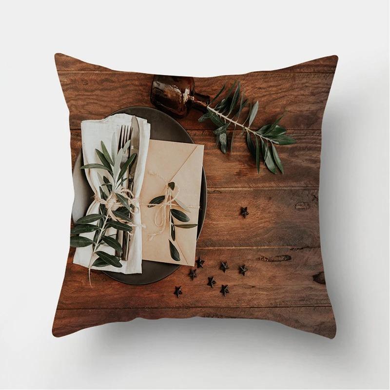 Pink Rose Pattern Pillowcase Office Living Room Home Pillowcase Car Ornaments