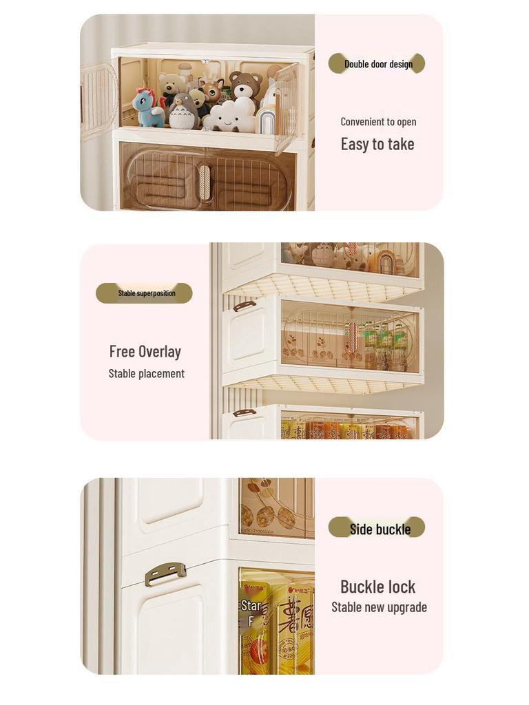 Multi-Layer Foldable Storage Cabinet for Baby Clothes & Snacks