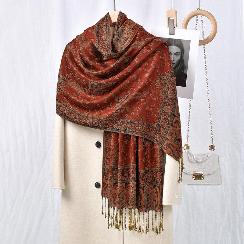

Новый этнический вискозный хиджаб с вышивкой пейсли, ретро, с узором «кешью», мусульманский женский шарф, обертывания, элегантные женские шали, тюрбан, головной платок 180X70CM