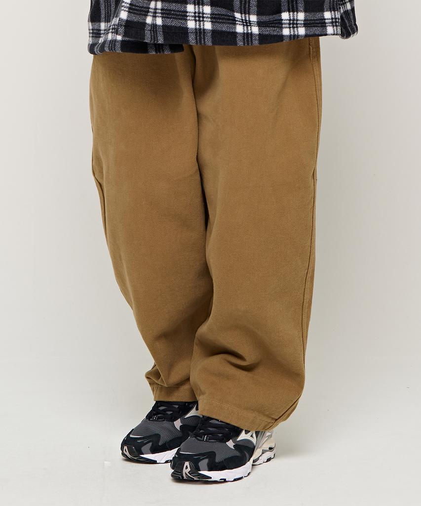 CARGOBROS Cb Basic Fleece-Lined Wide Elastic Pants (Beige)