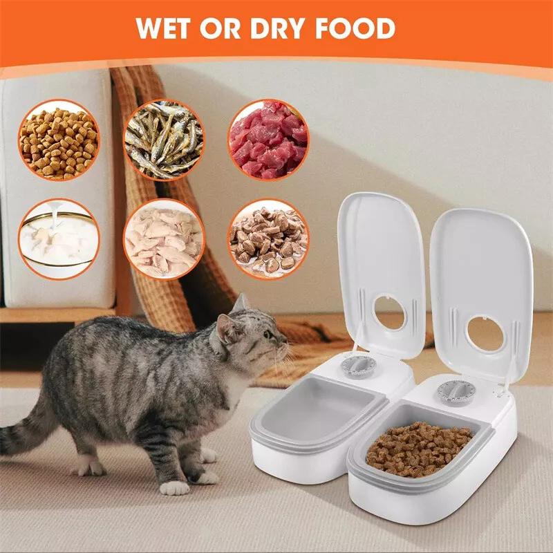 Automatic Pet Feeder For Cats And Small Dogs Dry Or Semi-Moist Pet Food Dispenser With 48-Hour Timer For Puppy Kitten Home Use