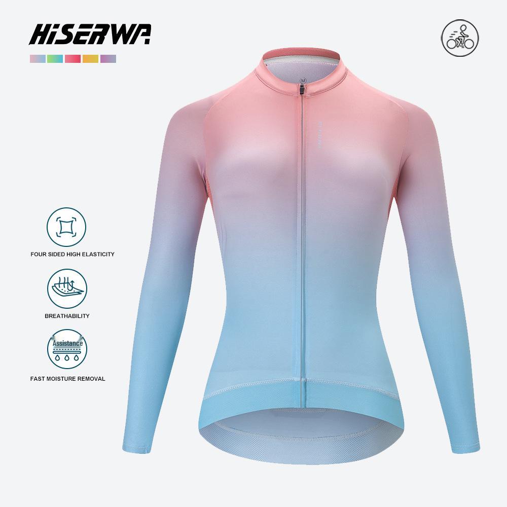 

Hiserwa Women s Gradient Long Sleeve Cycling Jersey S жёлтый