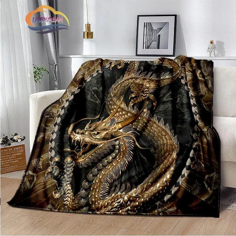 Dragon Blanket 3D Printing Animal Art Soft and Comfortable Sofa Bed Bedroom Decorative Bedspread Travel s