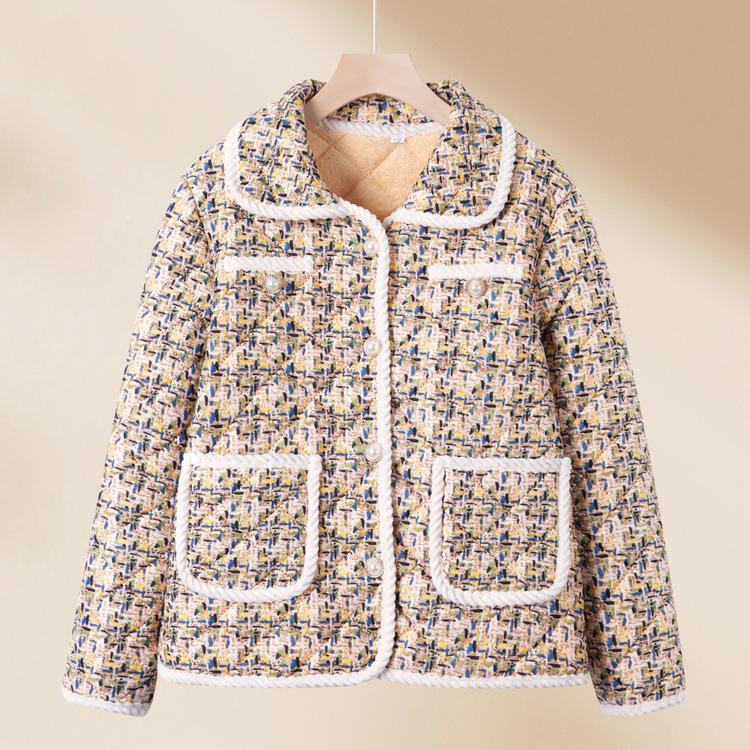 Mutter Baumwollgepolsterter Winter Damenmantel Gefüttert und Verdickt In Der Älteren Damen Baumwollgepolsterte Jacke