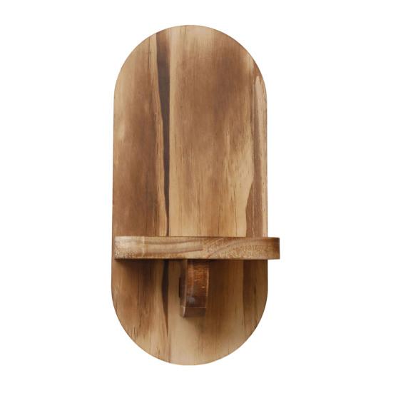 Wood Wall Shelf with Treatment Moisture-Proof Wooden Shelves Rounded Oval Design Organizer