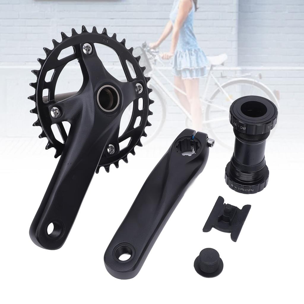 Children Hollow Integrated Crankset Aluminum Alloy BCD104mm 36T Children Crankset for BB68 Threaded