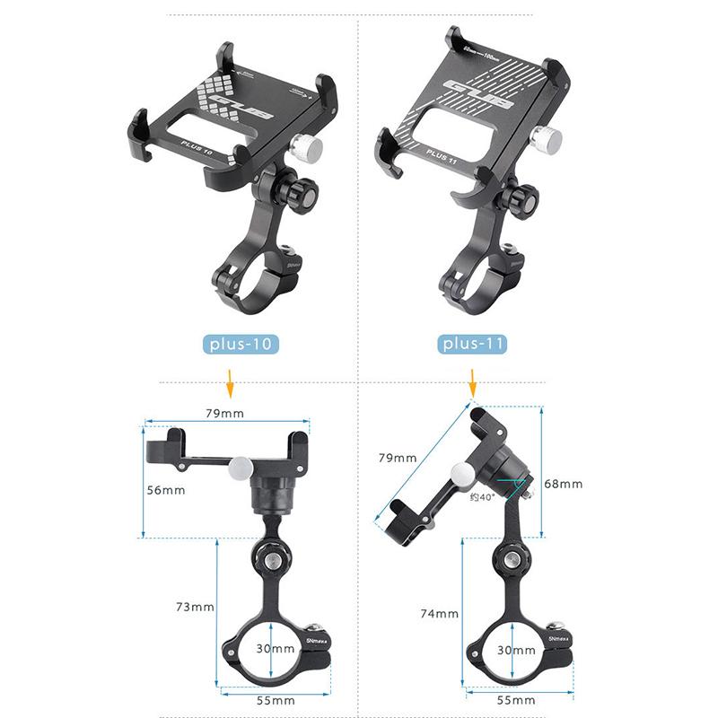 Aluminum Bicycle Phone Stand For 3.5-7inch Multi-angle Rotatable Bike Phone Holder Motorcycle Handlebar Phone Holder