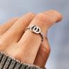 CAOSHI Schicker Modischer Silberfarbener Fingerring Damen Täglich Tragbarer Schmuck mit Glänzendem Zirkonia Trendiges Vielseitiges Accessoire für Frauen