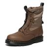 1460 Trinity Couro Trabalho Quentes Botas com Zíper Unissex Marrom Escuro 31848777