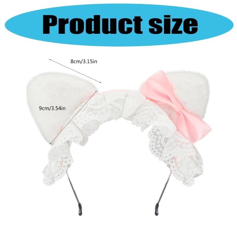 Plush Kitten Ears Headbands With NonSlip Silicone Grip For Role Play And Sports Activities Plush Headwear