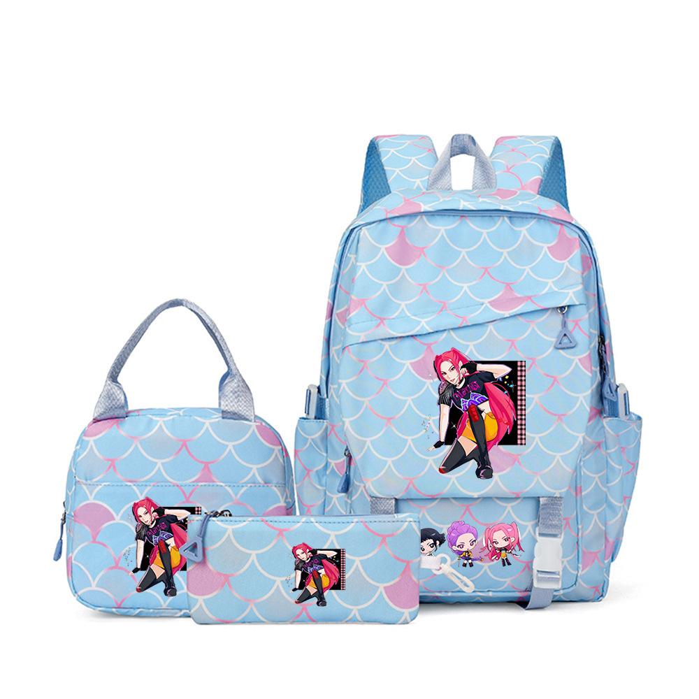 Witch Hunters Three-Piece Backpack Kpop Demon Unters Printed Backpack Lunch Bag