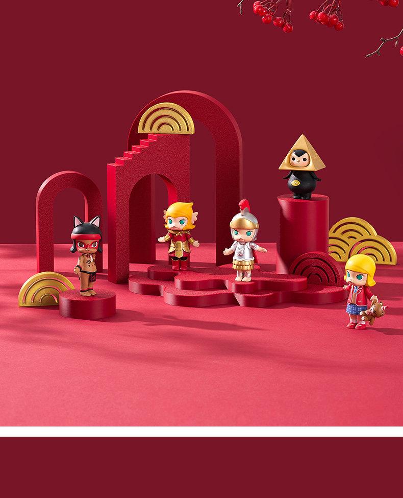 Chinese Red Geometric Photography Props: New Year Theme Still Life Display Stand