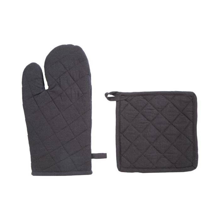 Gant Et Manique Coton Gris Ardoise H30cm - Atmosphera Createur D'interieur