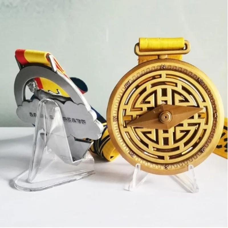 10pcs Acrylic Stands Coin Display Stand Holders Easel Commemorative Coin Mini Stand Badge Medals Display Stand Rack