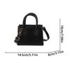 PU Leather Mini Handbag Solid Color Flap Shoulder Purse Korean Style Small Square Bag  Work Women