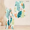 Women Plus Size Round Neck Three Quarter Sleeve Printed Flared Top Flared Pants Two Piece Set