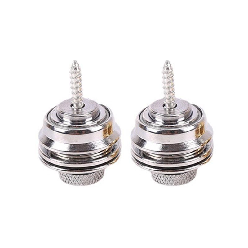 2Pcs Metal Guitar Strap Locks Guitar Strap Buttons Guitar Strap Buttons End Pins with Mounting Screws Guitar Straplocks серебряный