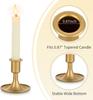 2PCS Gold Taper Candle Holder Short Skinny Brass Candlestick Holders for Wedding Party Holiday Dinning Table Decor