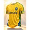 2026 Neues Fußballtrikot im brasilianischen Flaggen-Design, Sporttraining für Fans, Schnelltrocknendes T-Shirt für Herren Kinder