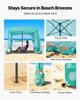 Beach Cabana, 1.83 x 1.83 m Beach Canopy with Side Wall, UPF 50+ Protection Easy Setup Cabana Tent with Sand Pockets, Large Portable Shade Sun Shelter