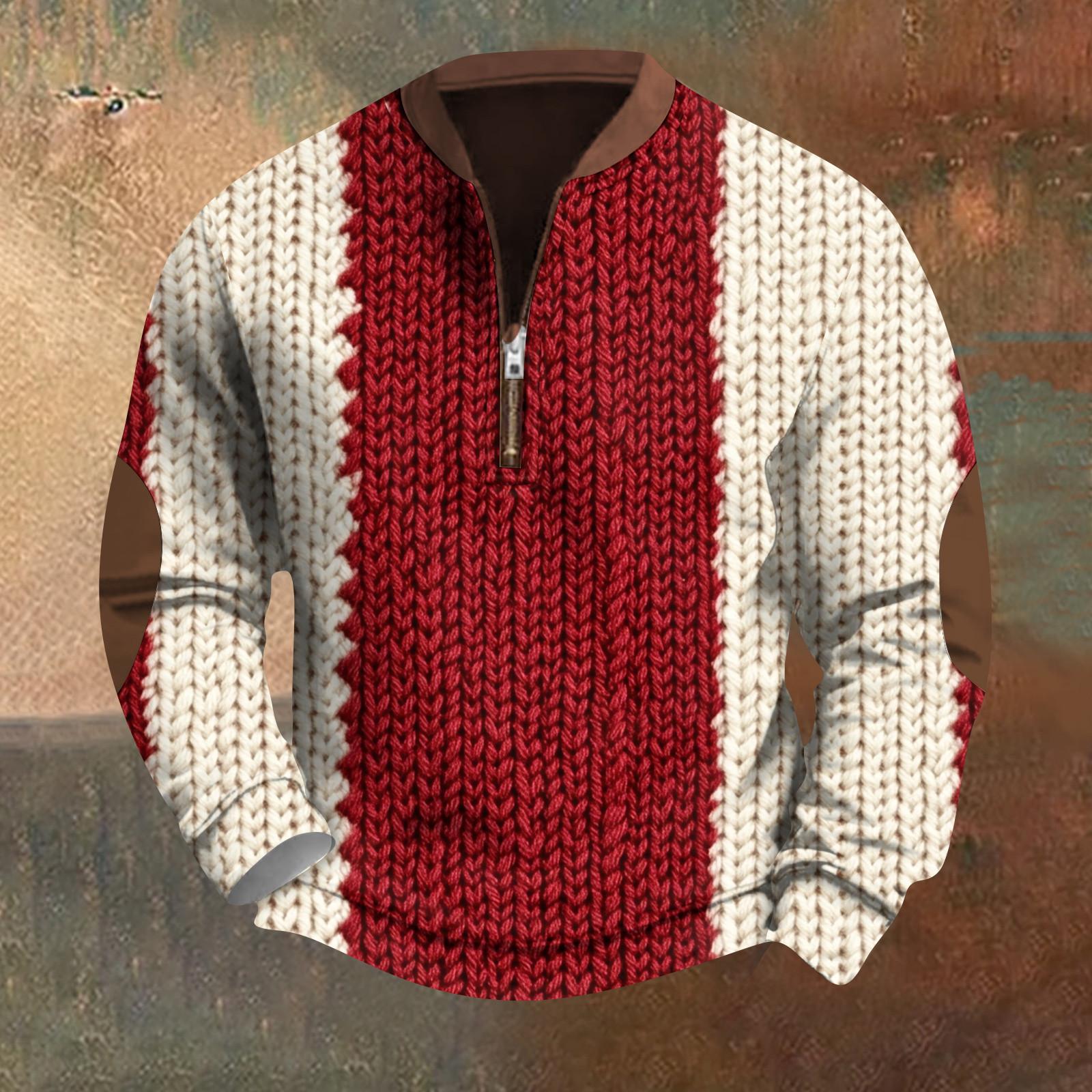 Мужская повседневная толстовка в стиле ретро с градиентным принтом S красный 2309₽