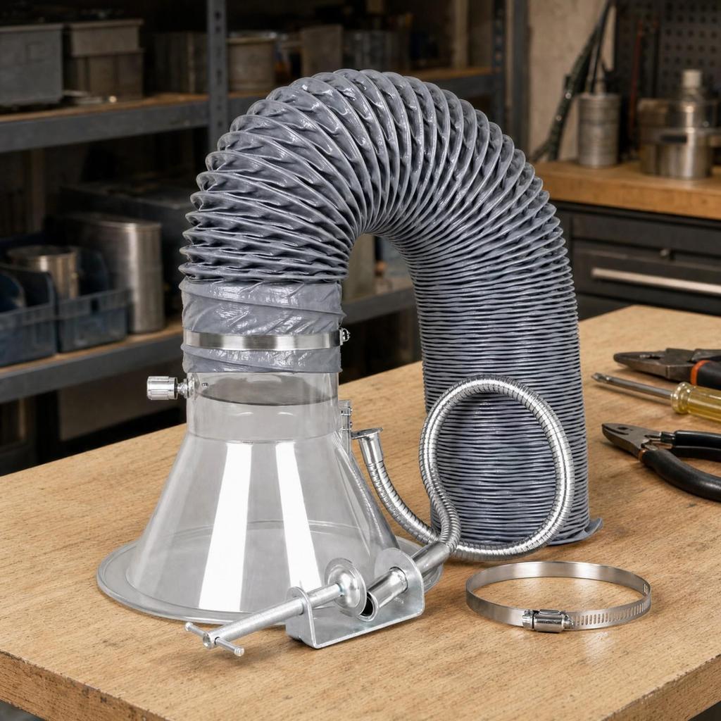 Soldering Fume Extraction Hood Assembly Adjustable Solder with Flexible Exhaust Duct