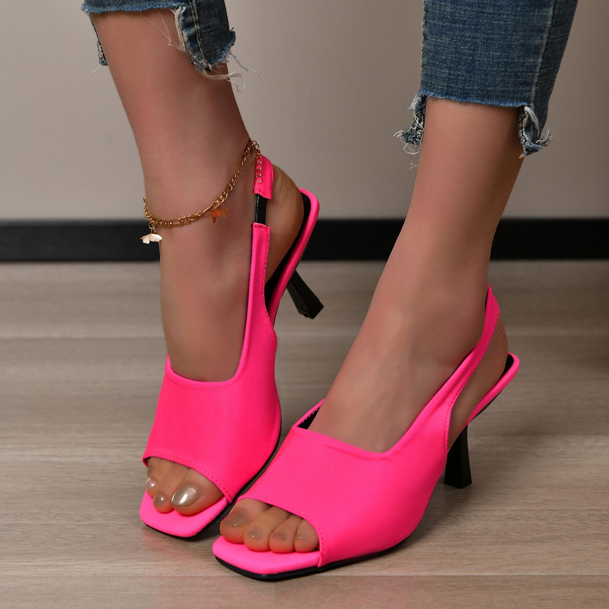 

Женские летние новые однотонные женские сандалии с закрытым носком, люксовый брендовый дизайнер, сексуальные женские сандалии с открытым носком, для банкетов и вечеринок, большой размер 43 37