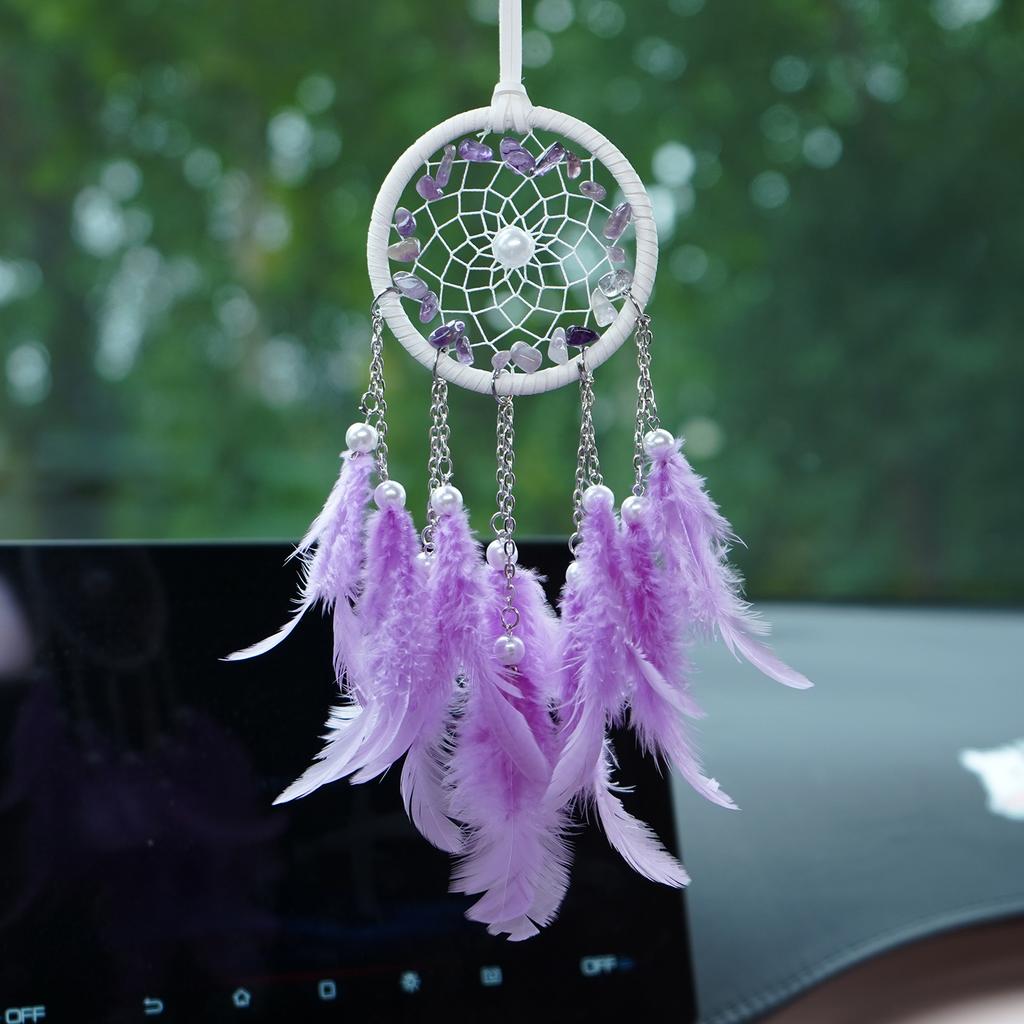 Vintage Creative Feathers Dream Catcher Mini Window Hangings Car Pendants Handmade Wind Chimes For Girls Holidays Gifts