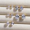 Delicate Water Drop Shaped Stud Earrings Luxury Silver Color Crystal CZ Ear Earrings for Women Fashion Versatile Jewelry