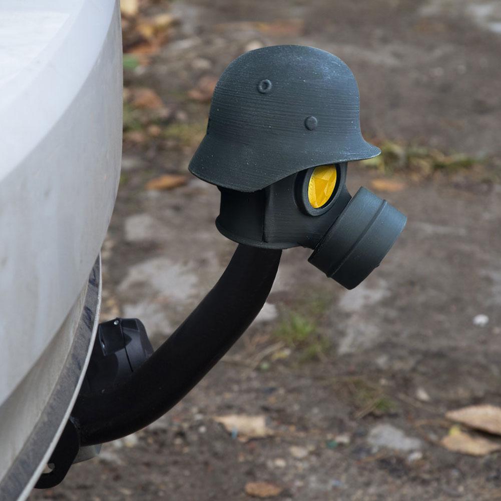 Lustige Gasmasken-Abdeckkappe für Anhängerkupplung Anhängerkupplungsabdeckung Anhängerkupplungsschutz Kappe zum Schutz des Empfängerrohrs vor Rost