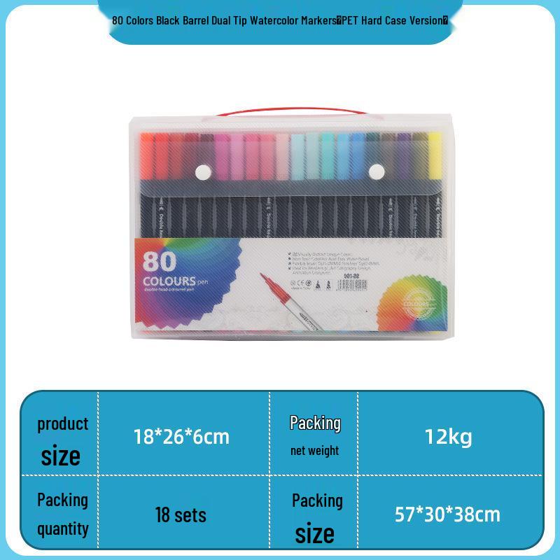 120-Farben Dual-Tip Aquarellstifte auf Wasserbasis für Kinder - PVC-verpackte Fineliner mit weicher Spitze zum Zeichnen & für Anime-Kunst