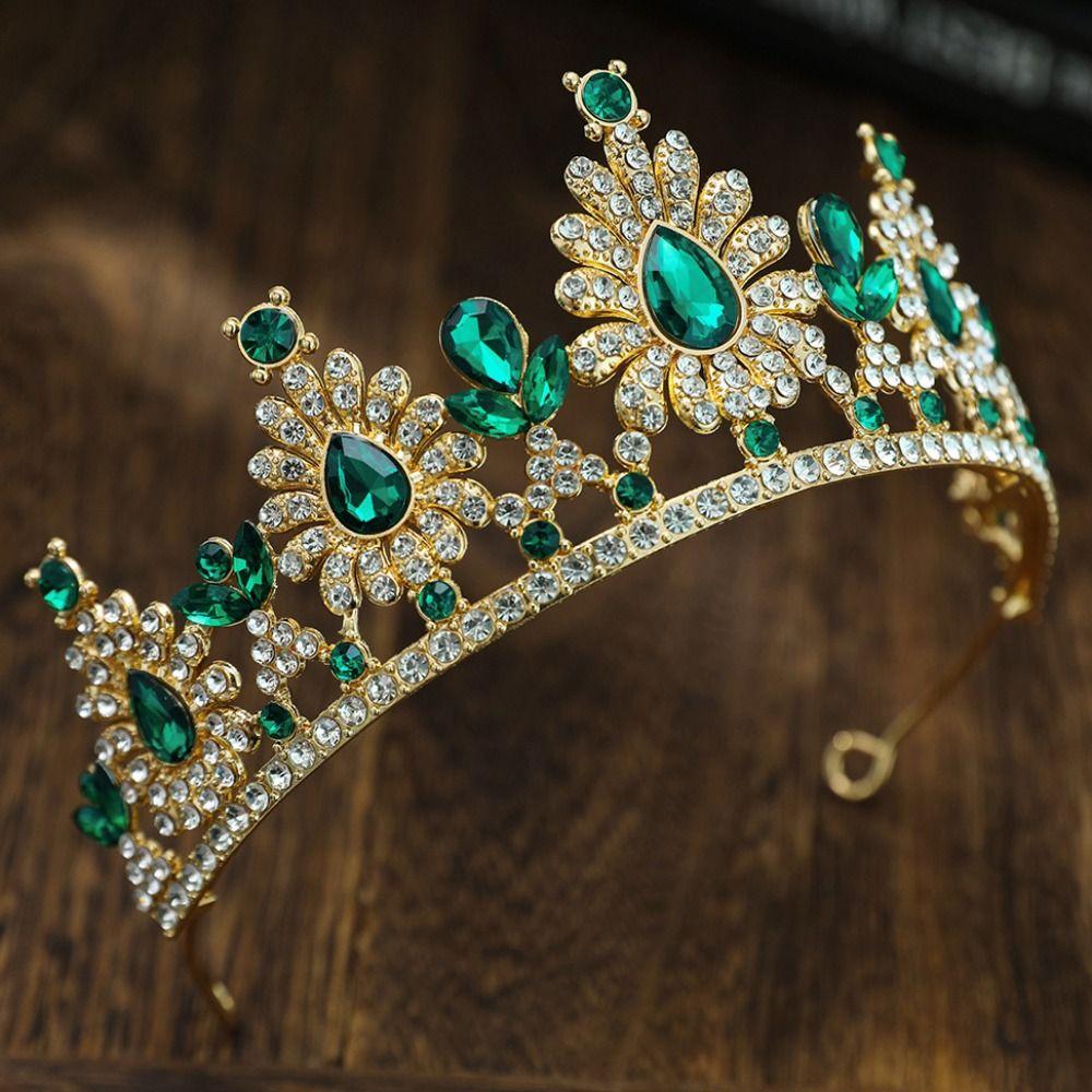 Rhinestone Bridal Crown Luxury Queen Princess Tiara Baroque Pageant Crown  Hair Dress Accessories