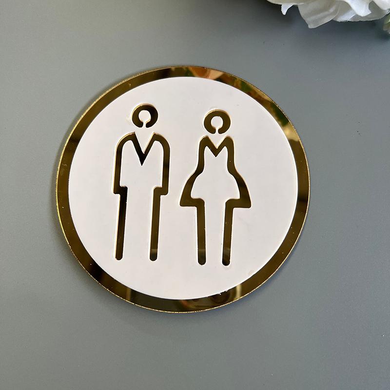 Segnale WC 3D Acrilico Uomo Donna Bagno Adesivo Murale Autoadesivo Decorazione Fai da Te Per Ufficio Attività Commerciale Hotel Caffetteria Porta Pubblica