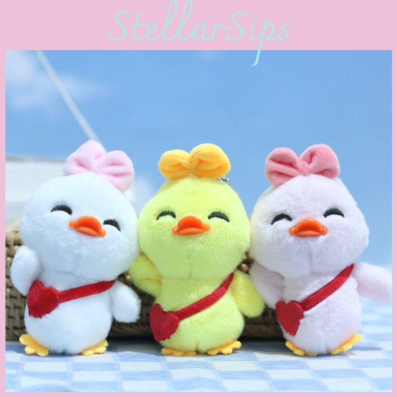 Adorable Plush Duck Keychain Soft Toy Lovely Cartoon Animal Pendant For Bags