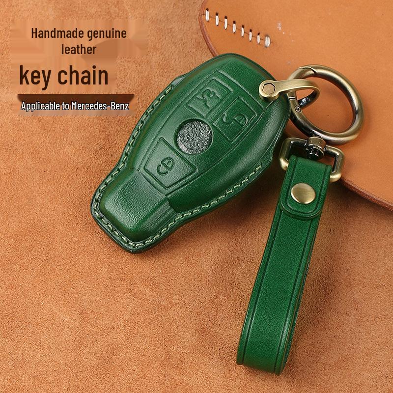 Genuine Leather Key Case for Mercedes-Benz LA200L, GLC300L, GLC260, B200, New E-Class.