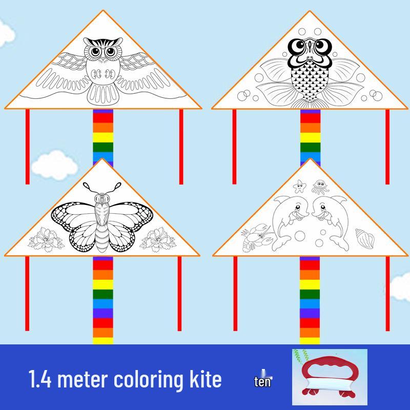 Children s DIY Coloring Kite Kit 50m Flying Line