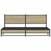 Metal Bed Frame without Mattress Sonoma Oak Finish 193 x 203 cm