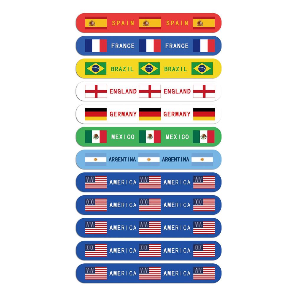 Children's USA, Canada, Mexico World Cup 2026 Football Slap Bracelet Set - National Team Birthday Party Gift.