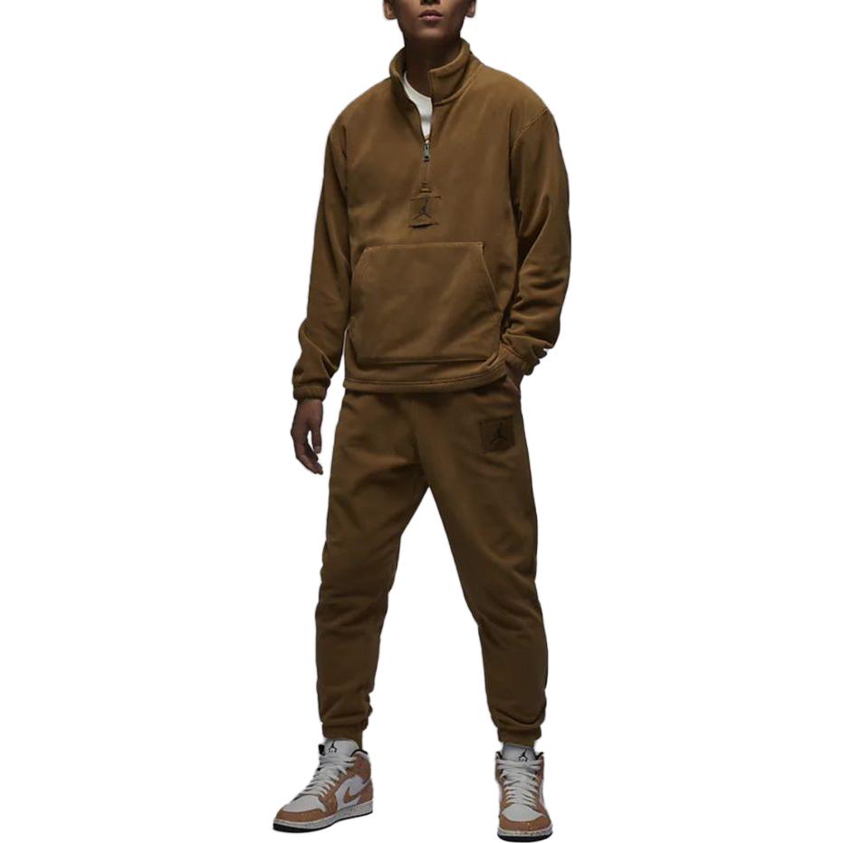 Jordan Essentials Pantaloni Jogger in Maglia con Risvolto a Tinta Unita Uomo Bottoms Marrone Chiaro Britannico FD7532-281