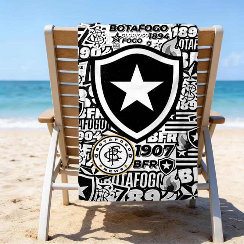 Shield With Star Emblem Printed Beach Towel, Super Soft Microfiber, Perfect Gift Birthday, for Pool, Beach, Travel, for family and friends