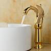 Golden Swan Bathroom Basin Faucet Bathtub Faucet New Design Swan Faucet Copper Gold Faucet Hot and Cold Faucet