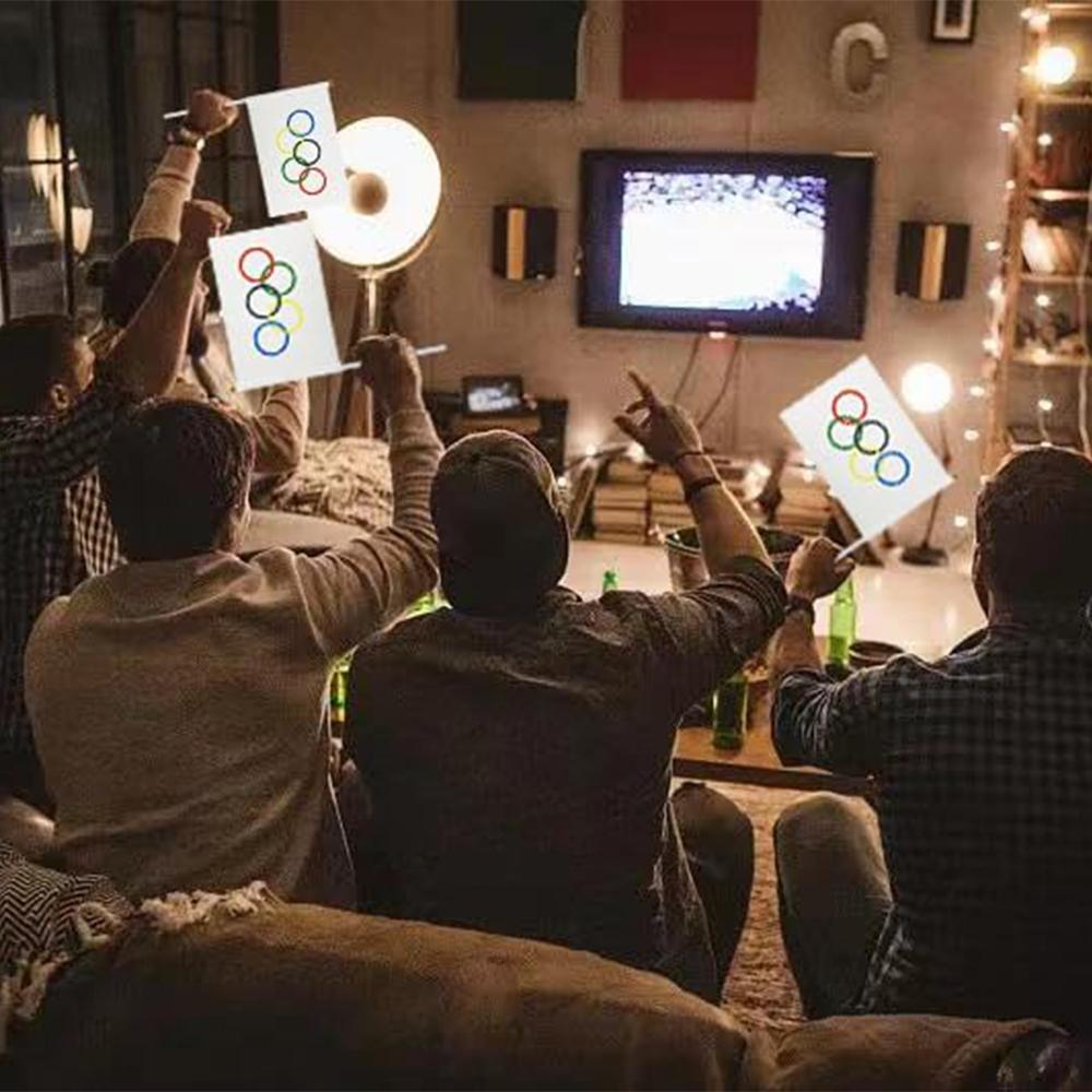 20 Pcs 14*21Cm Handheld Mini Olympic Rings Flag