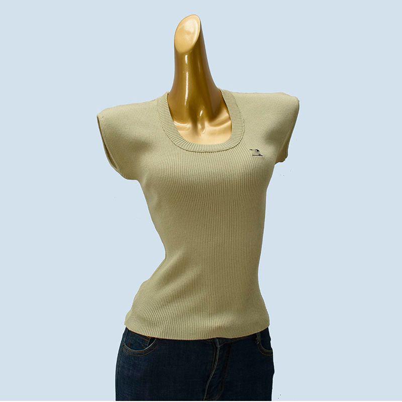 Pure Desire U Collar Embroidered Letters Thin Small Flying Sleeve Knitted 2025 New Summer Slim Fit Slimming Base Top